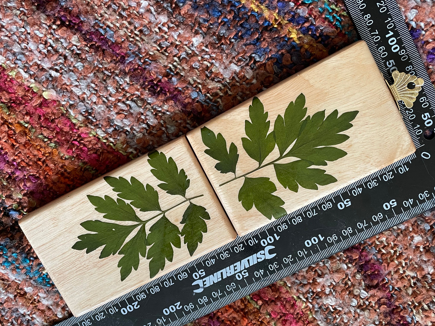 Mini folding Handmade botanical Cribbage board, with real Fern & Hawthorne blossom flowers shabby chic cottagecore goblincore unique nature